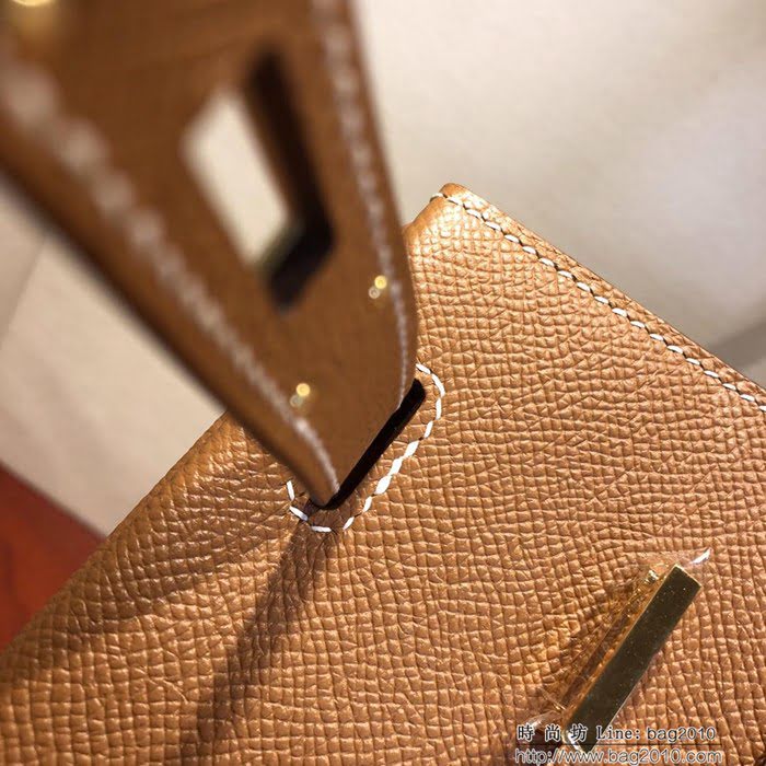 HERMES愛馬仕 鉑金包 Birkin 30cm Epsom 37 Gold 金棕 金扣 頂級工藝 全手工 蠟線 時尚手提包  Ama1219